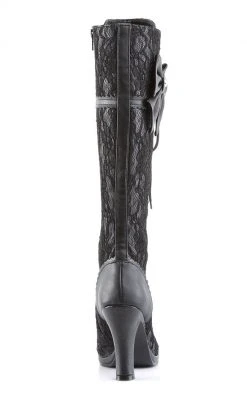 Demonia GLAM-240 Black Knee High Boots Shoes