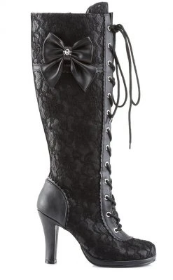 Demonia GLAM-240 Black Knee High Boots Shoes