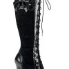 Demonia GLAM-240 Black Knee High Boots Shoes