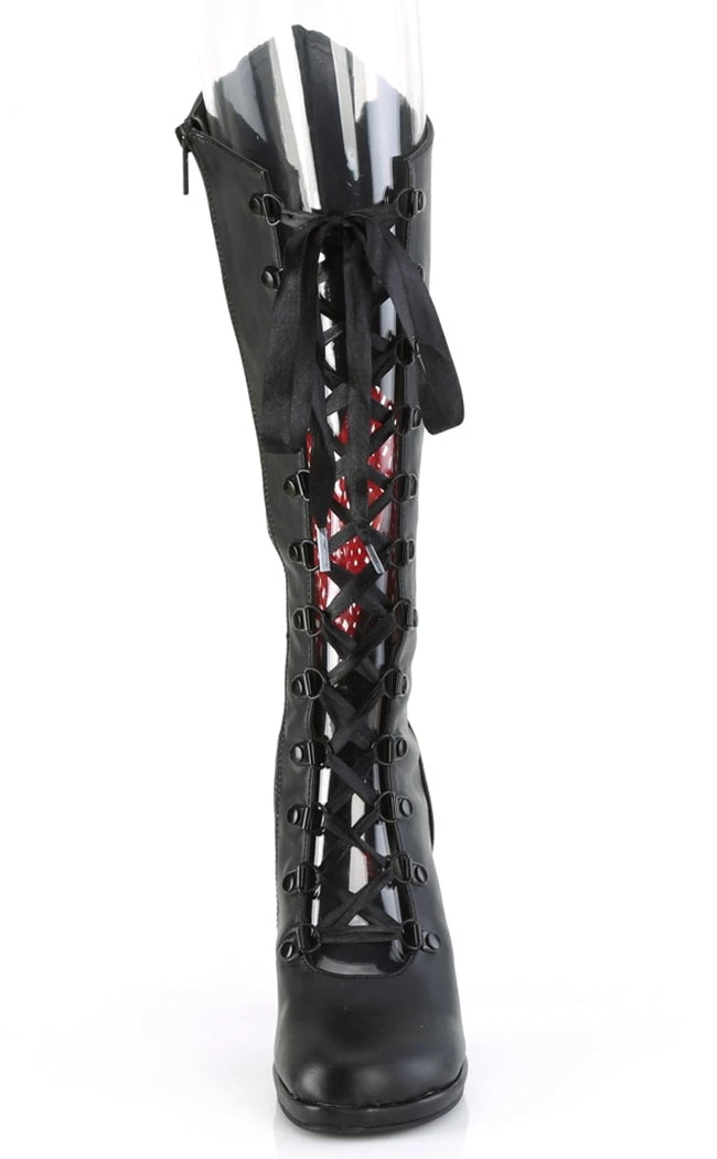 Demonia GLAM-243 Black Heart Knee High Boots Shoes 4 Demonia GLAM-243 Black Heart Knee High Boots Shoes