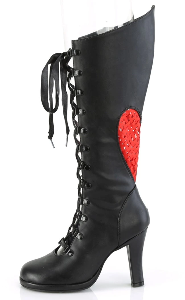 Demonia GLAM-243 Black Heart Knee High Boots Shoes 5 Demonia GLAM-243 Black Heart Knee High Boots Shoes
