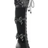 Demonia GLAM-300 Black Thigh High Boots Shoes