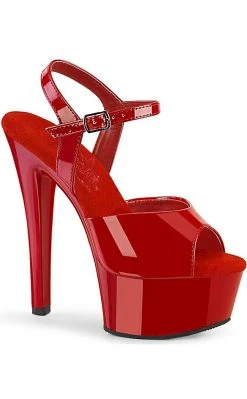 Pleaser Pole Shoes GLEAM-609 Red Patent Heels