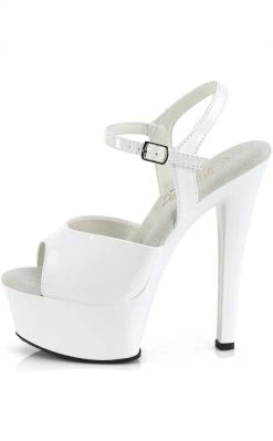 Pleaser GLEAM-609 White Patent Heels Pole Shoes