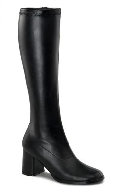Funtasma GOGO-300 Black Stretch Vegan Leather Gogo Boots