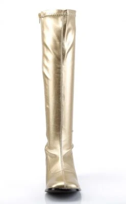 Funtasma GOGO-300 Gold Stretch Vegan Leather Gogo Boots