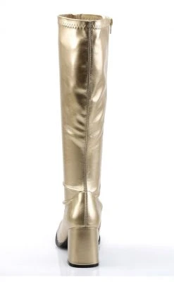 Funtasma GOGO-300 Gold Stretch Vegan Leather Gogo Boots