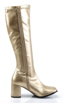 Funtasma GOGO-300 Gold Stretch Vegan Leather Gogo Boots
