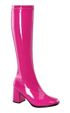 Funtasma GOGO-300 Hot Pink Stretch Patent Gogo Boots