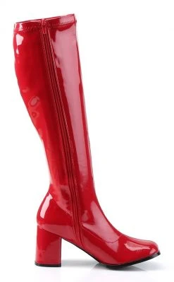 Funtasma GOGO-300 Red Stretch Patent Gogo Boots