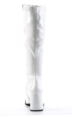 Funtasma GOGO-300 White Stretch Vegan Leather Boots