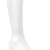Funtasma GOGO-300 White Stretch Vegan Leather Boots