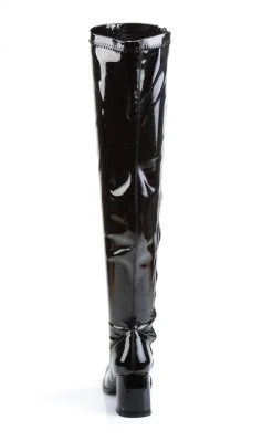 Funtasma GOGO-3000 Black Stretch Patent Thigh High Boots
