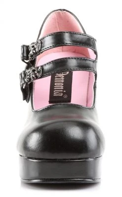 Demonia GOTHIKA-09 Black Vegan Leather Mary Jane Heels Shoes
