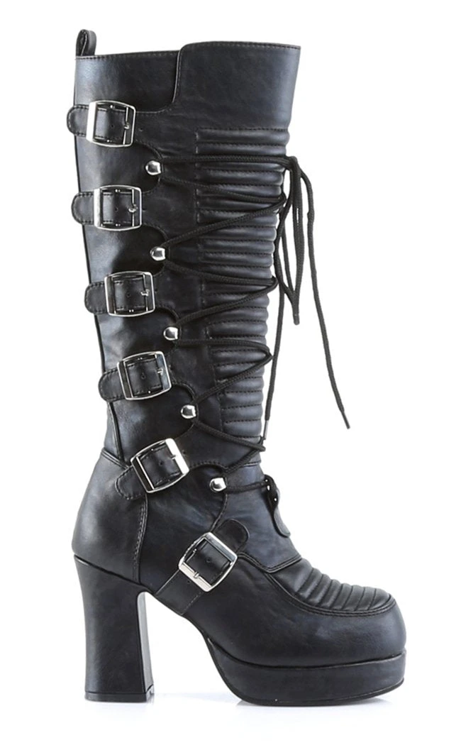 Demonia GOTHIKA-200 Black Steampunk Boots Shoes 7 Demonia GOTHIKA-200 Black Steampunk Boots Shoes