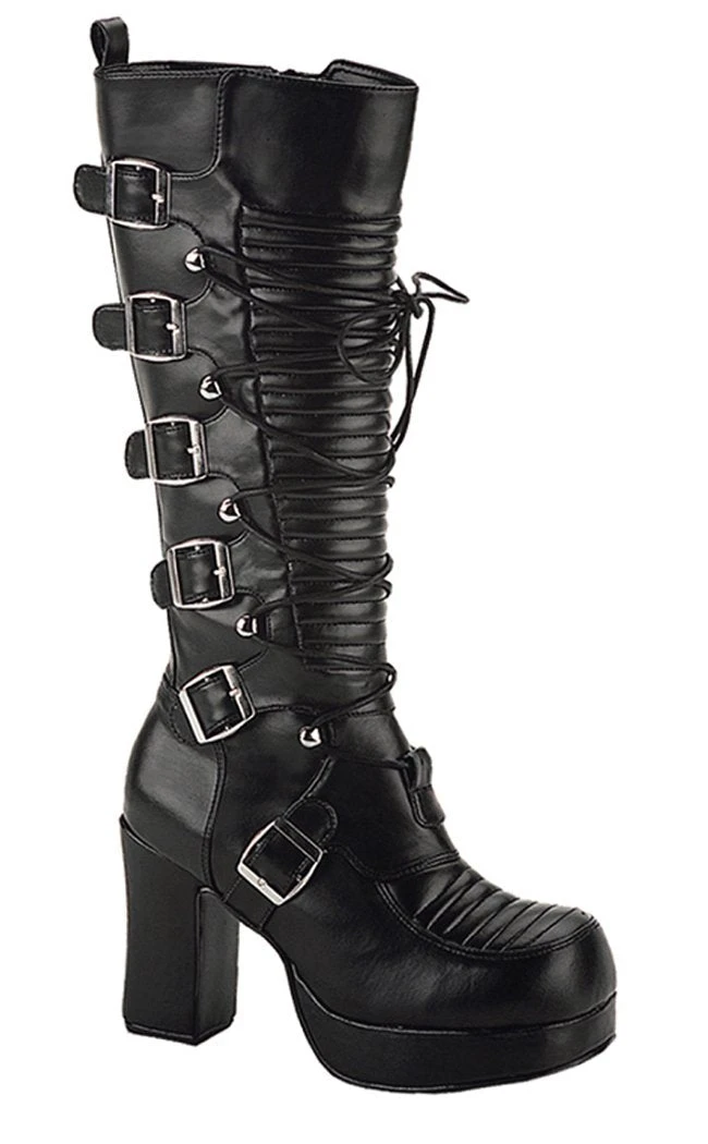 Demonia GOTHIKA-200 Black Steampunk Boots Shoes 3 Demonia GOTHIKA-200 Black Steampunk Boots Shoes