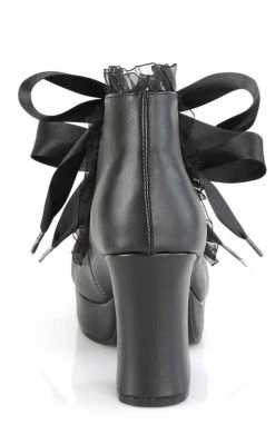 Demonia GOTHIKA-53 Black Frilly Mary Jane Heels Shoes