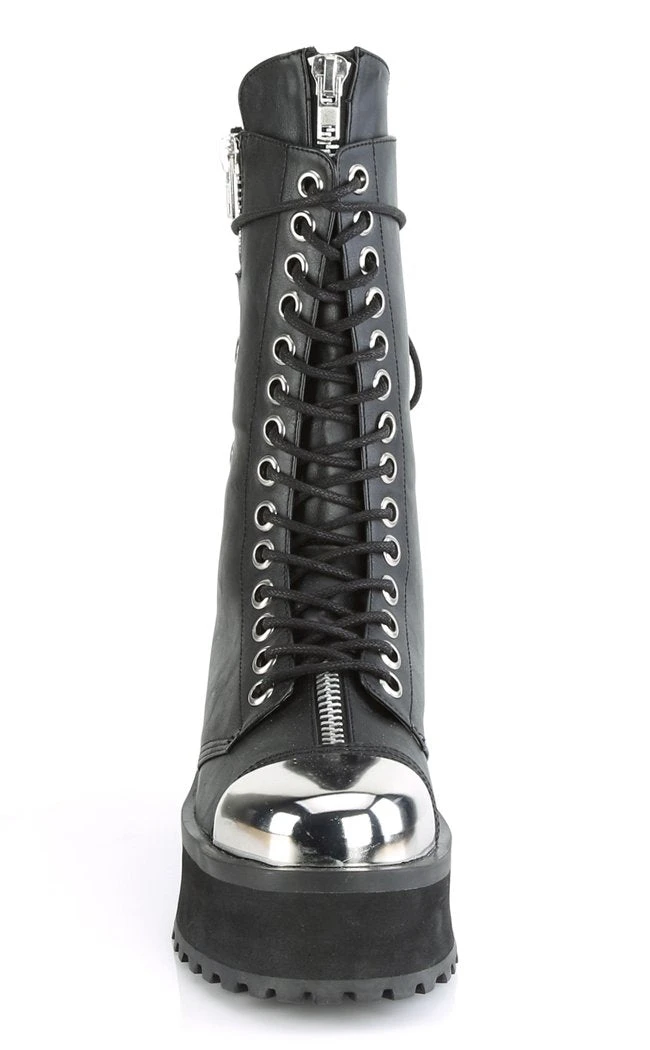 Demonia GRAVEDIGGER-14 Black Vegan Leather Boots Shoes 4 Demonia GRAVEDIGGER-14 Black Vegan Leather Boots Shoes