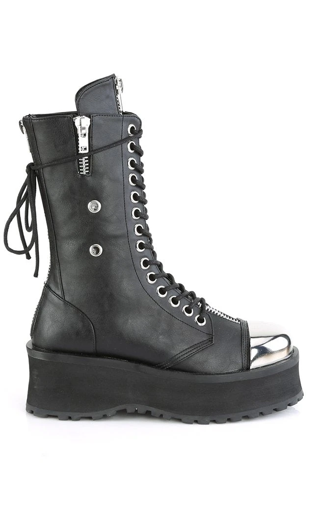 Demonia GRAVEDIGGER-14 Black Vegan Leather Boots Shoes 7 Demonia GRAVEDIGGER-14 Black Vegan Leather Boots Shoes