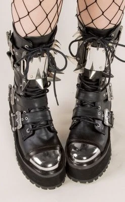 Demonia GRAVEDIGGER-250 Black Vegan Leather Boots (Au Stock)