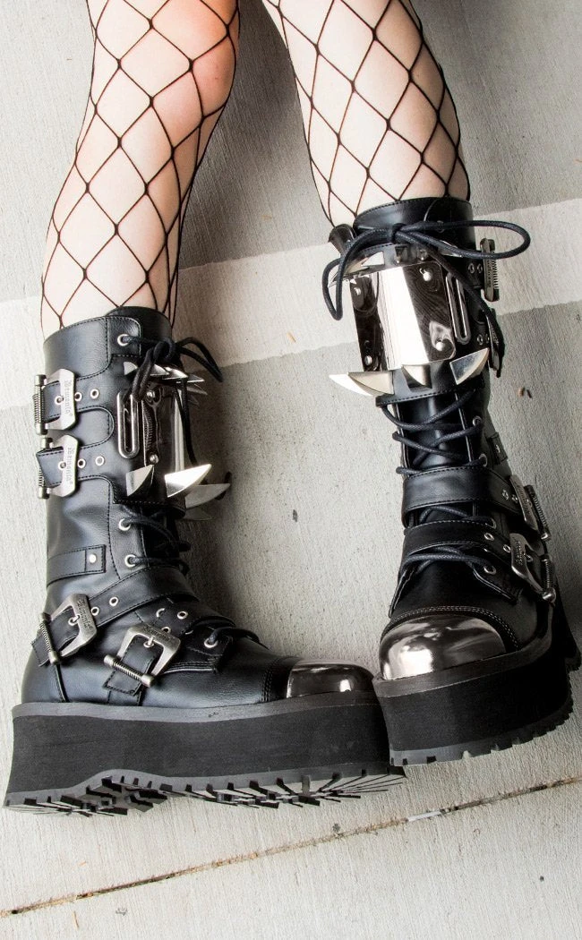 Demonia GRAVEDIGGER-250 Black Vegan Leather Boots 4 Demonia GRAVEDIGGER-250 Black Vegan Leather Boots
