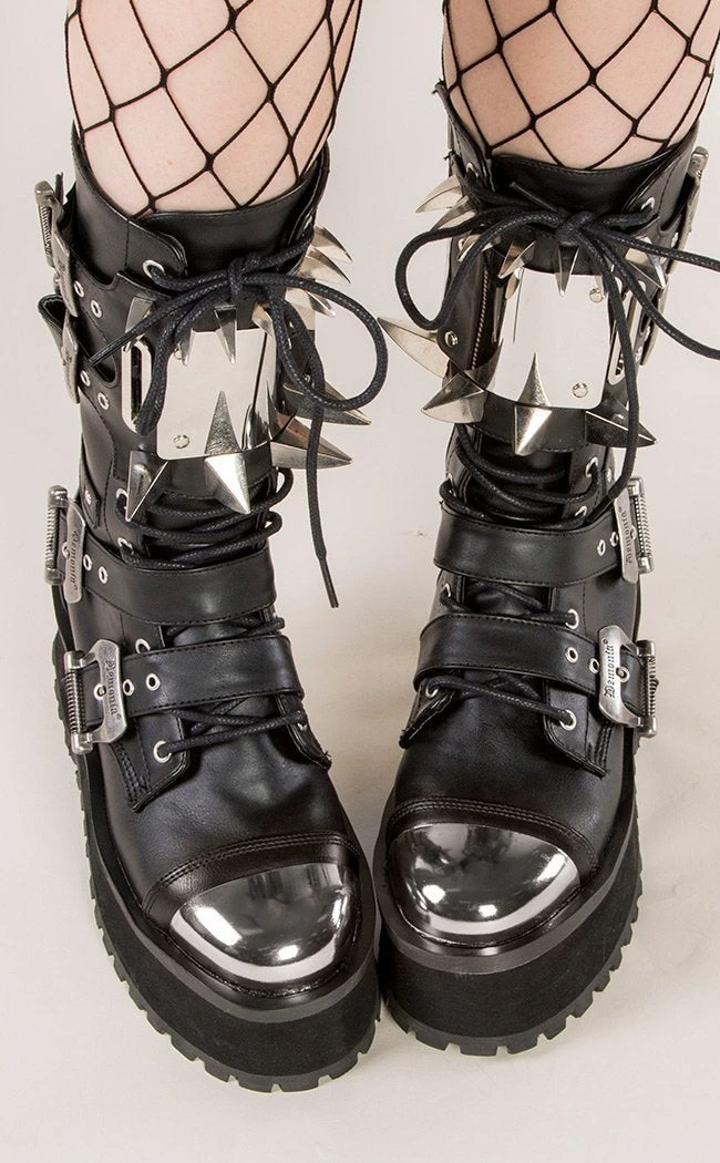 Demonia GRAVEDIGGER-250 Black Vegan Leather Boots 5 Demonia GRAVEDIGGER-250 Black Vegan Leather Boots