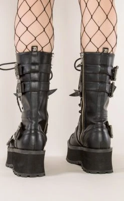 Demonia GRAVEDIGGER-250 Black Vegan Leather Boots 14 Demonia GRAVEDIGGER-250 Black Vegan Leather Boots