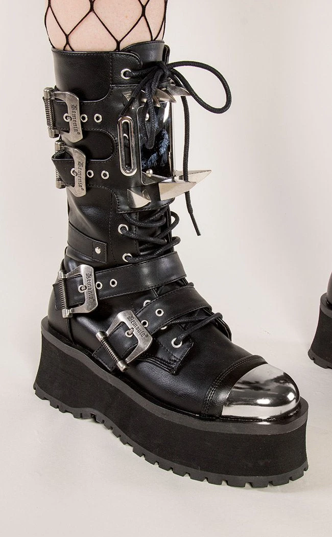 Demonia GRAVEDIGGER-250 Black Vegan Leather Boots 8 Demonia GRAVEDIGGER-250 Black Vegan Leather Boots