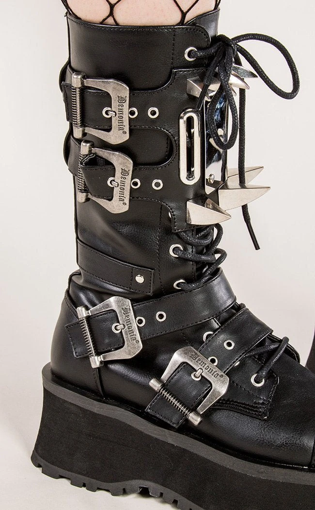 Demonia GRAVEDIGGER-250 Black Vegan Leather Boots 9 Demonia GRAVEDIGGER-250 Black Vegan Leather Boots