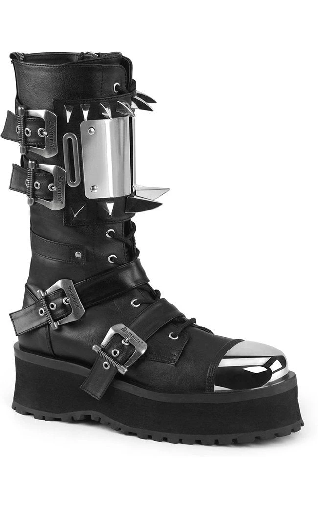 Demonia GRAVEDIGGER-250 Black Vegan Leather Boots 10 Demonia GRAVEDIGGER-250 Black Vegan Leather Boots