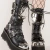 Demonia GRAVEDIGGER-250 Black Vegan Leather Boots