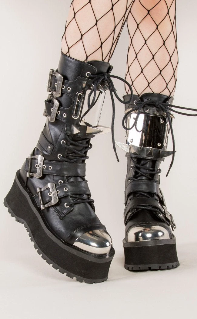 Demonia GRAVEDIGGER-250 Black Vegan Leather Boots 3 Demonia GRAVEDIGGER-250 Black Vegan Leather Boots