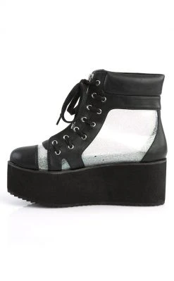 Demonia Shoes GRIP-102 Glitter Sneaker Ankle Boots