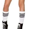 Music Legs Clothing Game Over Striped Knee Socks | White & Black