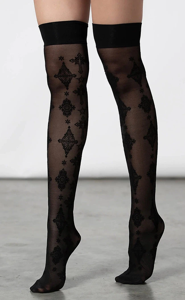 Killstar Gerta Mesh Stockings Clothing 3 Killstar Gerta Mesh Stockings Clothing