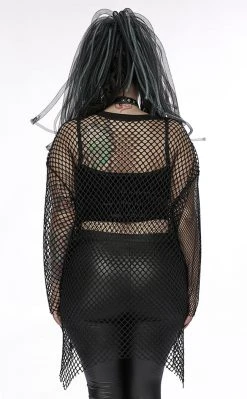 Punk Rave Glitchcore Mesh Top | Plus Size