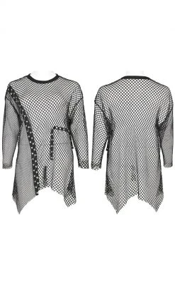 Punk Rave Glitchcore Mesh Top | Plus Size