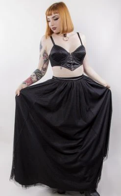 Black Friday Goth Mesh Formal Skirt Clothing