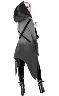 Restyle Greydient Long Hooded Cardigan Clothing