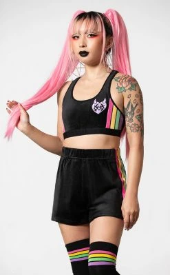 Killstar Groovy Velour Bralet Clothing