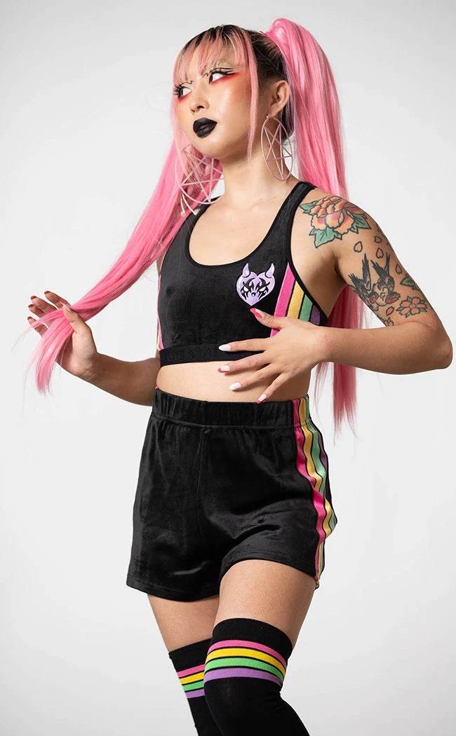 Killstar Groovy Velour Shorts 3 Killstar Groovy Velour Shorts