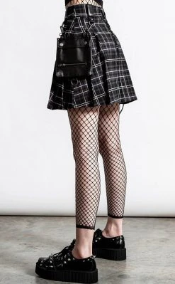 Killstar Clothing Gunner Pleated Mini Skirt | Ash Tartan 7 Killstar Clothing Gunner Pleated Mini Skirt | Ash Tartan