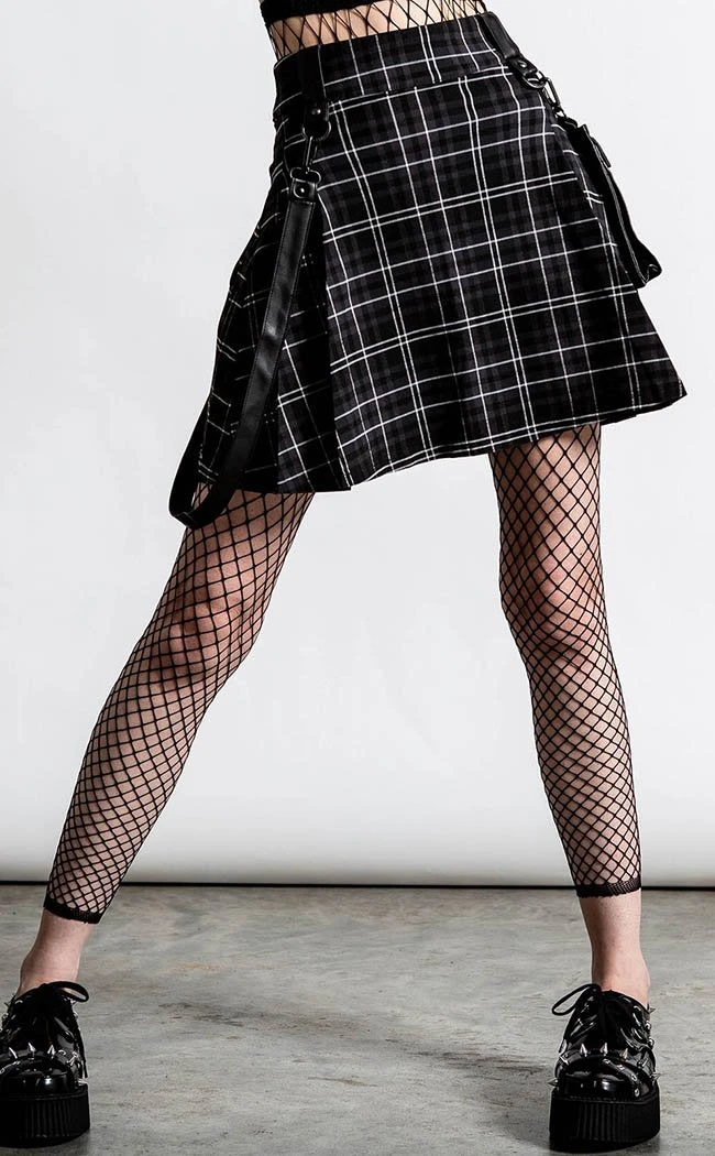 Killstar Clothing Gunner Pleated Mini Skirt | Ash Tartan 3 Killstar Clothing Gunner Pleated Mini Skirt | Ash Tartan