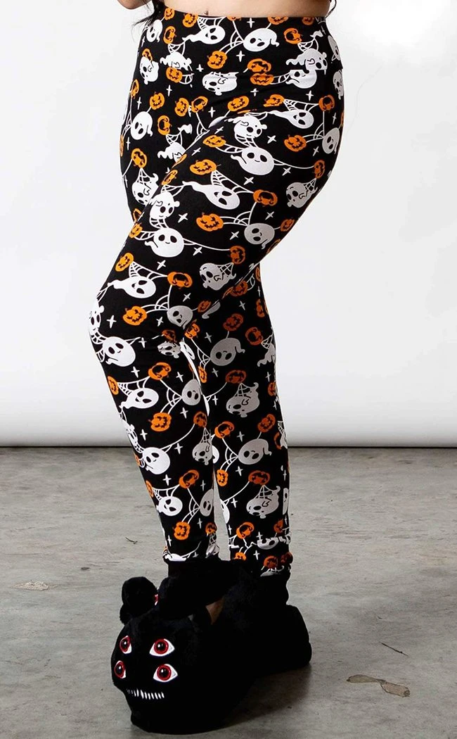 Killstar Haunted Pumpkin Lounge Leggings Clothing 3 Killstar Haunted Pumpkin Lounge Leggings Clothing
