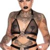 Killstar Hell Kitty Fishnet Bralet | Black Clothing