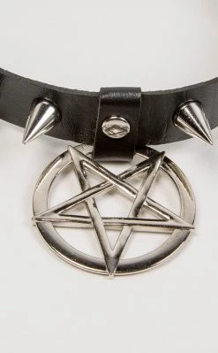 Cold Black Heart Hellcat Spiked Collar | Black Chokers