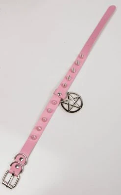 Cold Black Heart Chokers Hellcat Spiked Collar | Pink