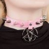 Cold Black Heart Chokers Hellcat Spiked Collar | Pink
