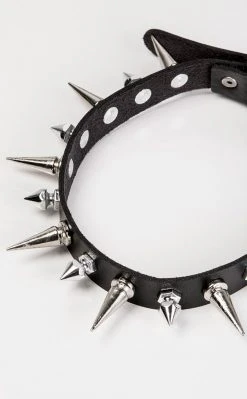Cold Black Heart Chokers Hellfire Spiked Choker