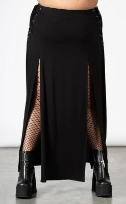 Killstar Clothing Hellverina Split Maxi Skirt 12 Killstar Clothing Hellverina Split Maxi Skirt